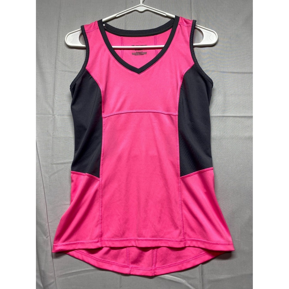 Tek Gear Tank Top Women XS Pink Stretch Mesh Side Panel V Neck Athletic Training